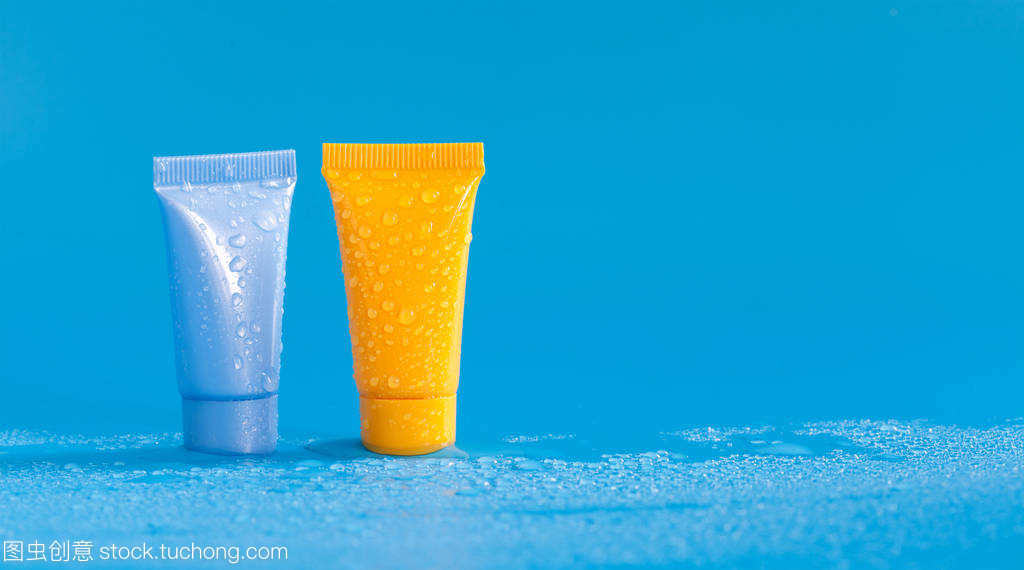 抽象多彩 化妝品管中的小水滴與醫(yī)療衛(wèi)生的創(chuàng)新設(shè)計